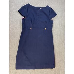 Lilly Pulitzer Dress Size 10 Navy Blue Career Knee Length Classic Nautical